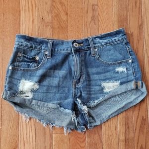 Bullhead Slouchy Blue Denim Shorts